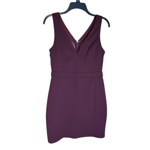 Speechless Burgundy Mesh Panel Bodycon Dress Women’s Medium‎ Sleeveless V Neck